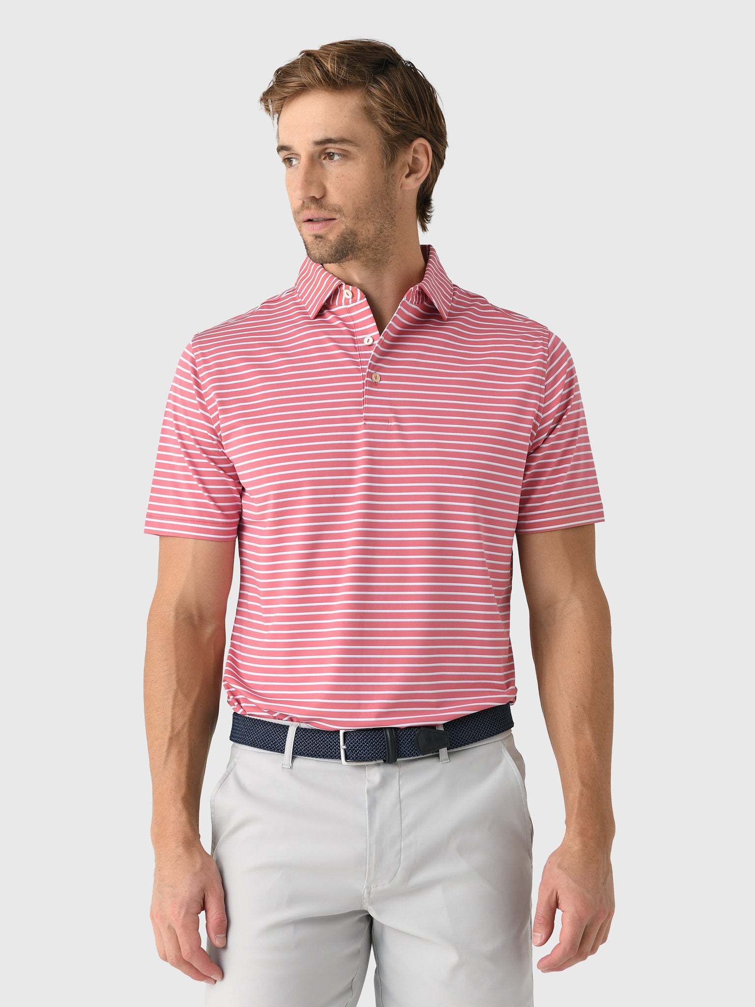 Peter Millar Crown Sport Men's Dunnes Performance Jersey Polo - Saint Bernard