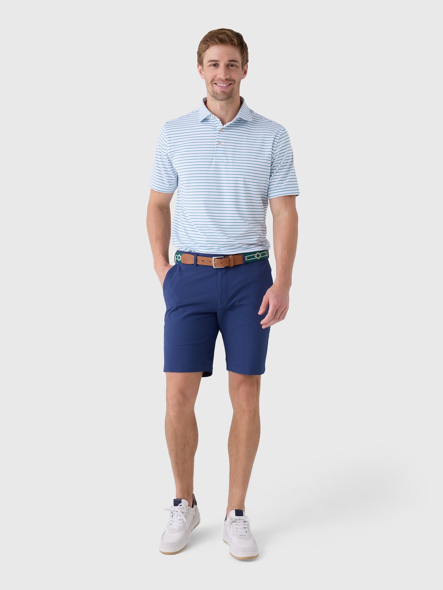 Peter Millar Crown Sport Men's Dunnes Performance Jersey Polo - Saint Bernard