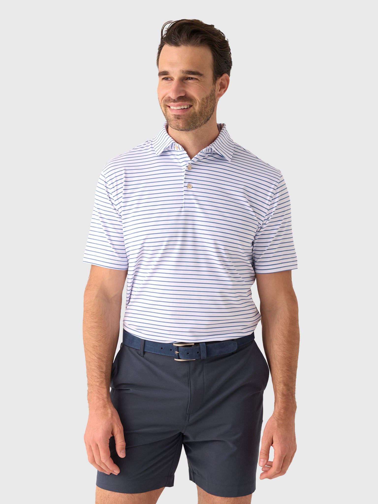 Peter Millar Crown Sport Men's Dunnes Performance Jersey Polo - Saint Bernard