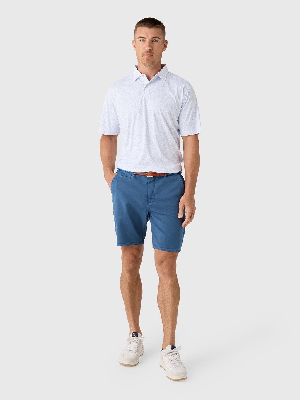 Peter Millar Crown Sport Men's Featherweight Land Of The Free Performance Polo - Saint Bernard