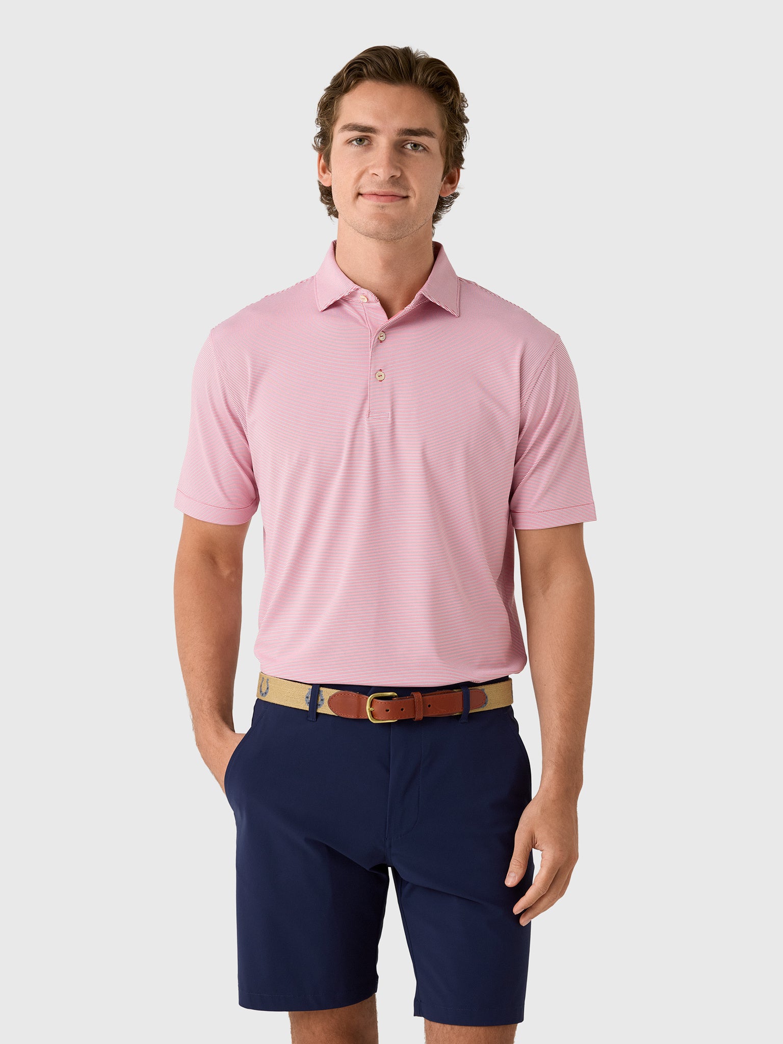 Peter Millar Crown Sport Men's Jubilee Performance Jersey Polo - Saint Bernard
