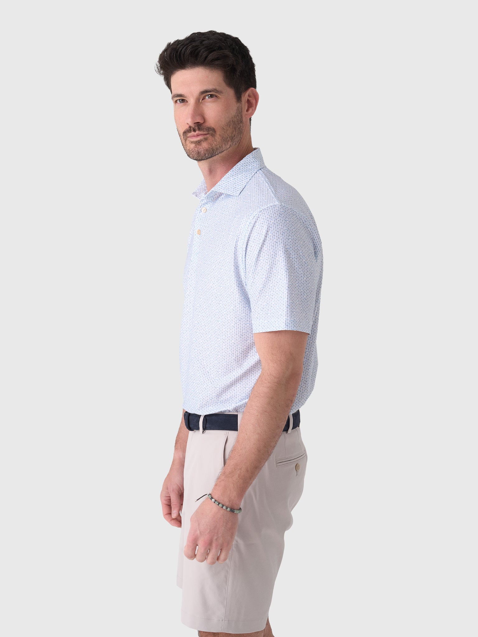 Peter Millar Crown Sport Men's Paper Plane Performance Jersey Polo - Saint Bernard