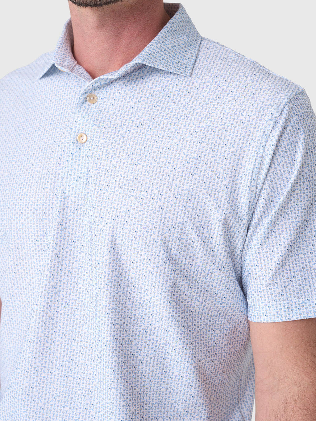 Peter Millar Crown Sport Men's Paper Plane Performance Jersey Polo - Saint Bernard