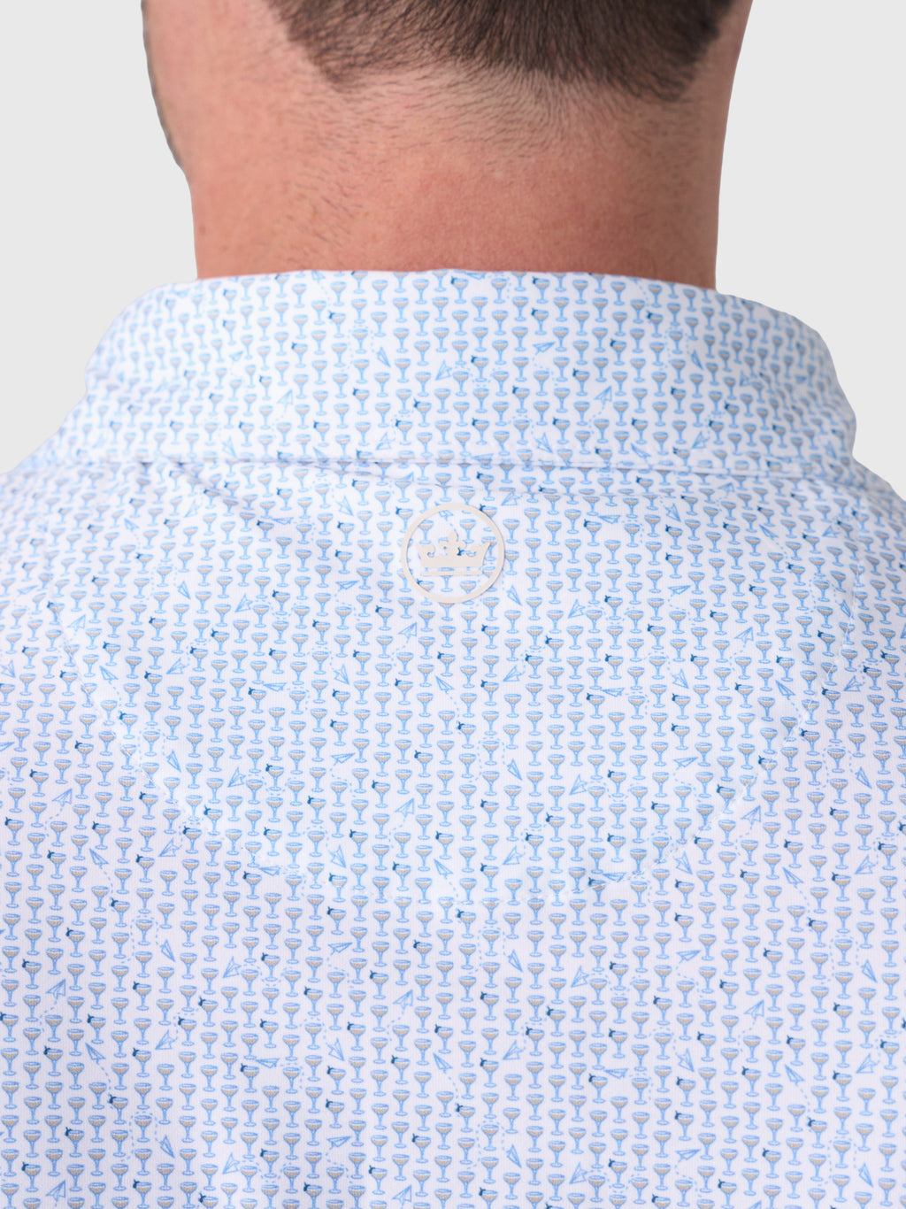 Peter Millar Crown Sport Men's Paper Plane Performance Jersey Polo - Saint Bernard