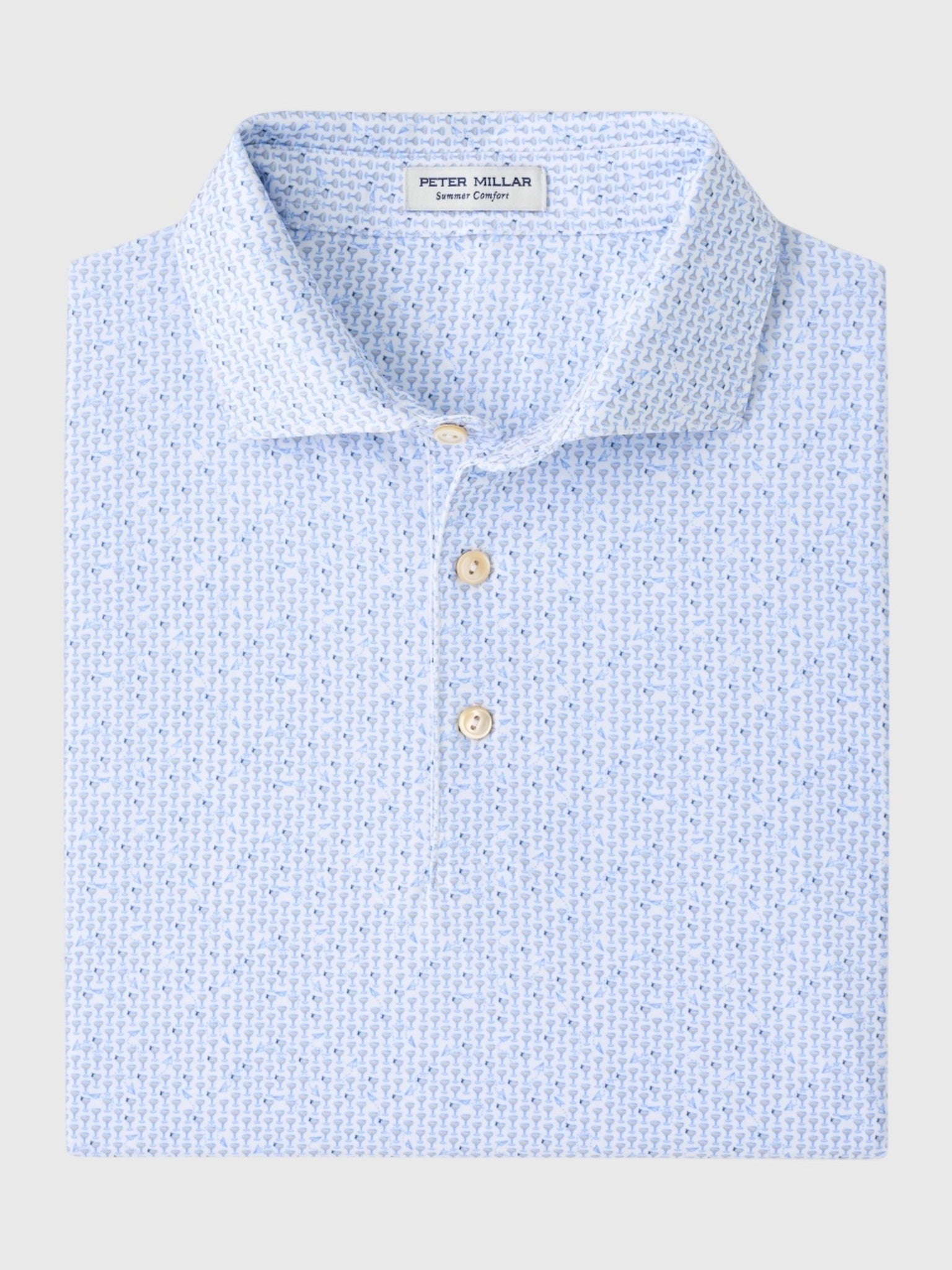 Peter Millar Crown Sport Men's Paper Plane Performance Jersey Polo - Saint Bernard