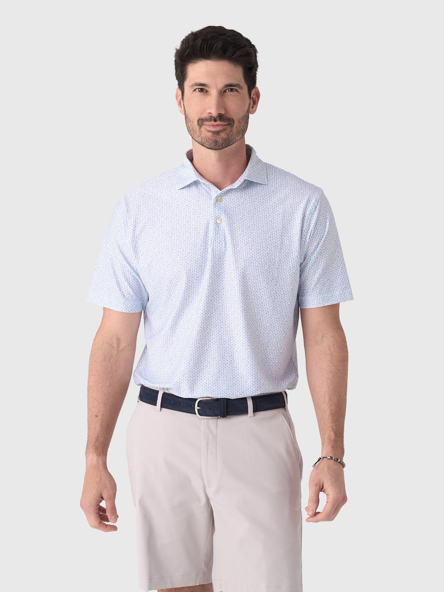 Peter Millar Crown Sport Men's Paper Plane Performance Jersey Polo - Saint Bernard