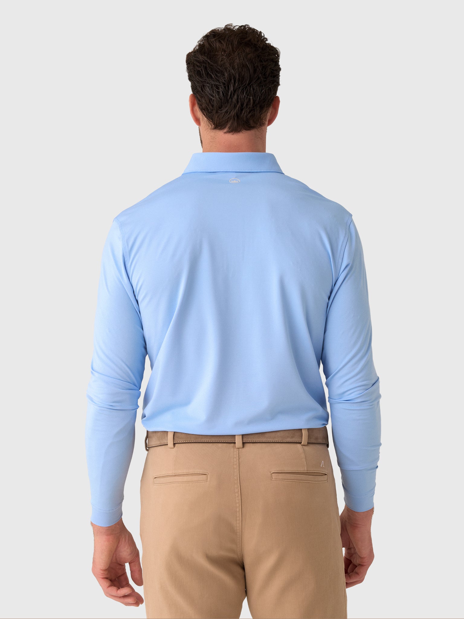 Peter Millar Crown Sport Men's Holden Long-Sleeve Performance Jersey Polo - Saint Bernard