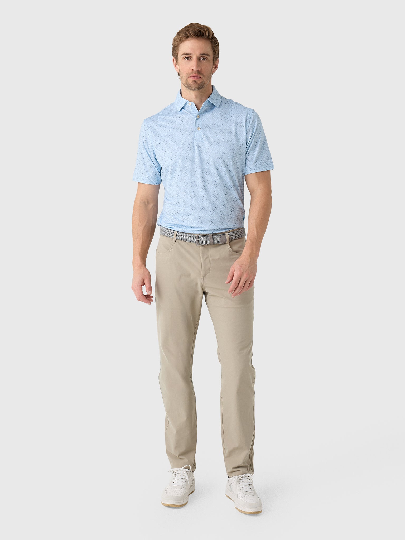 Peter Millar Crown Sport Men's Pennants Performance Jersey Polo - Saint Bernard