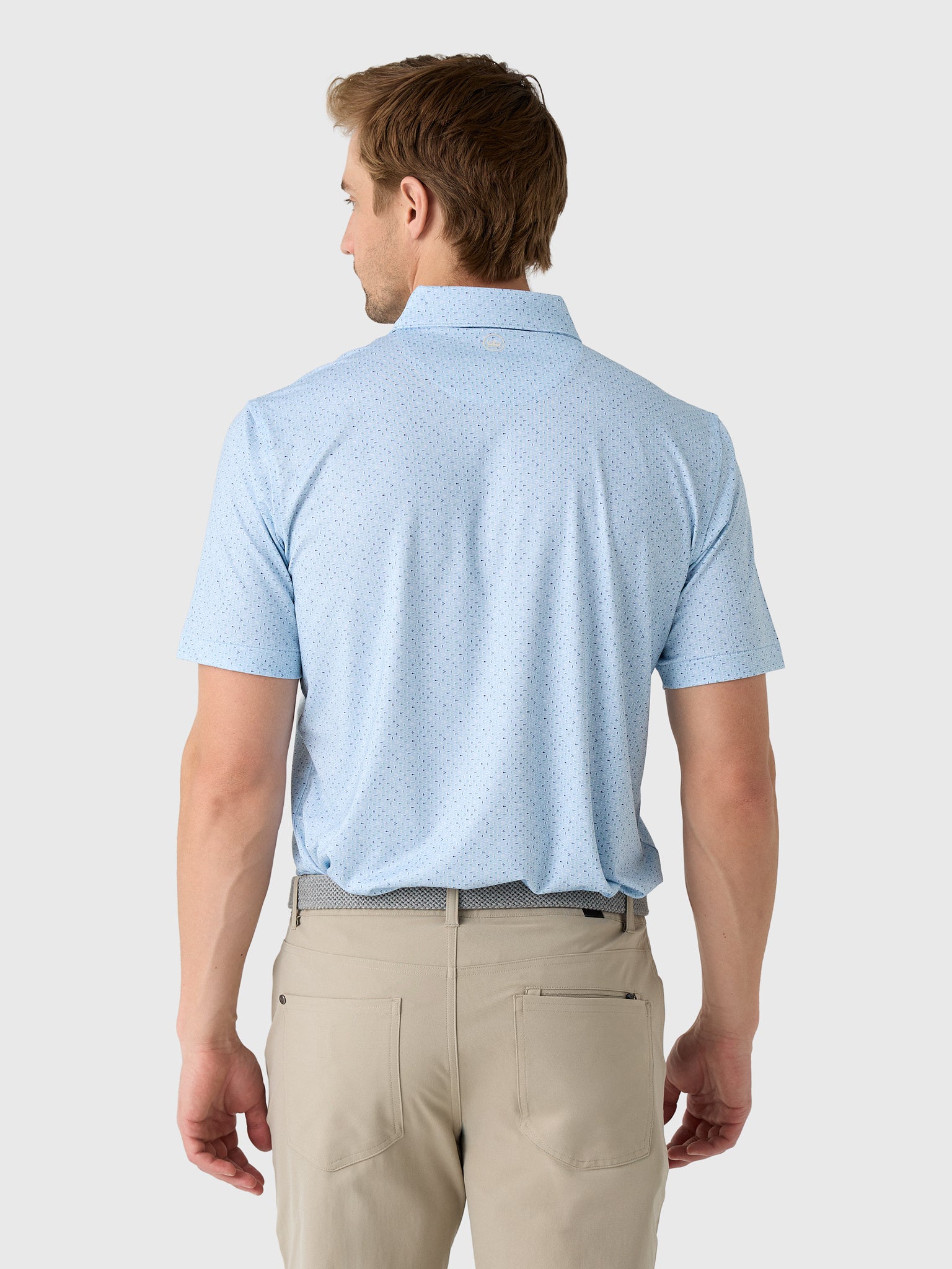 Peter Millar Crown Sport Men's Pennants Performance Jersey Polo - Saint Bernard