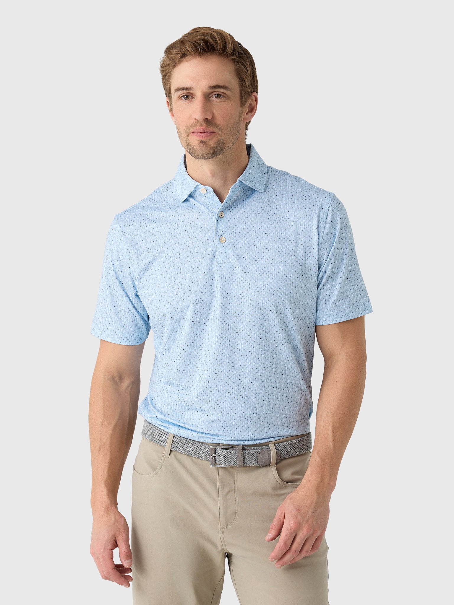 Peter Millar Crown Sport Men's Pennants Performance Jersey Polo - Saint Bernard