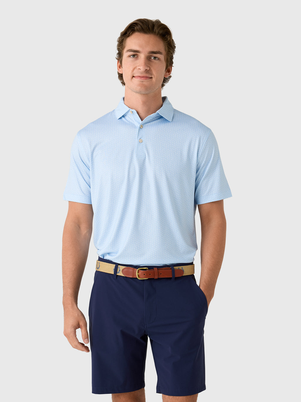 Peter Millar Crown Sport Men's Nautilus Performance Jersey Polo - Saint Bernard
