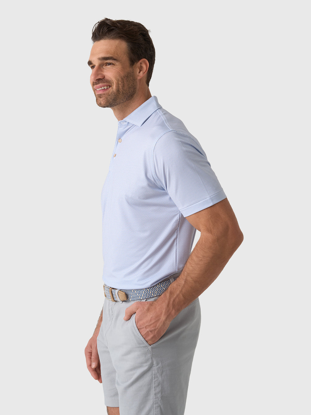 Peter Millar Crown Sport Men's Phoenix Performance Jersey Polo - Saint Bernard