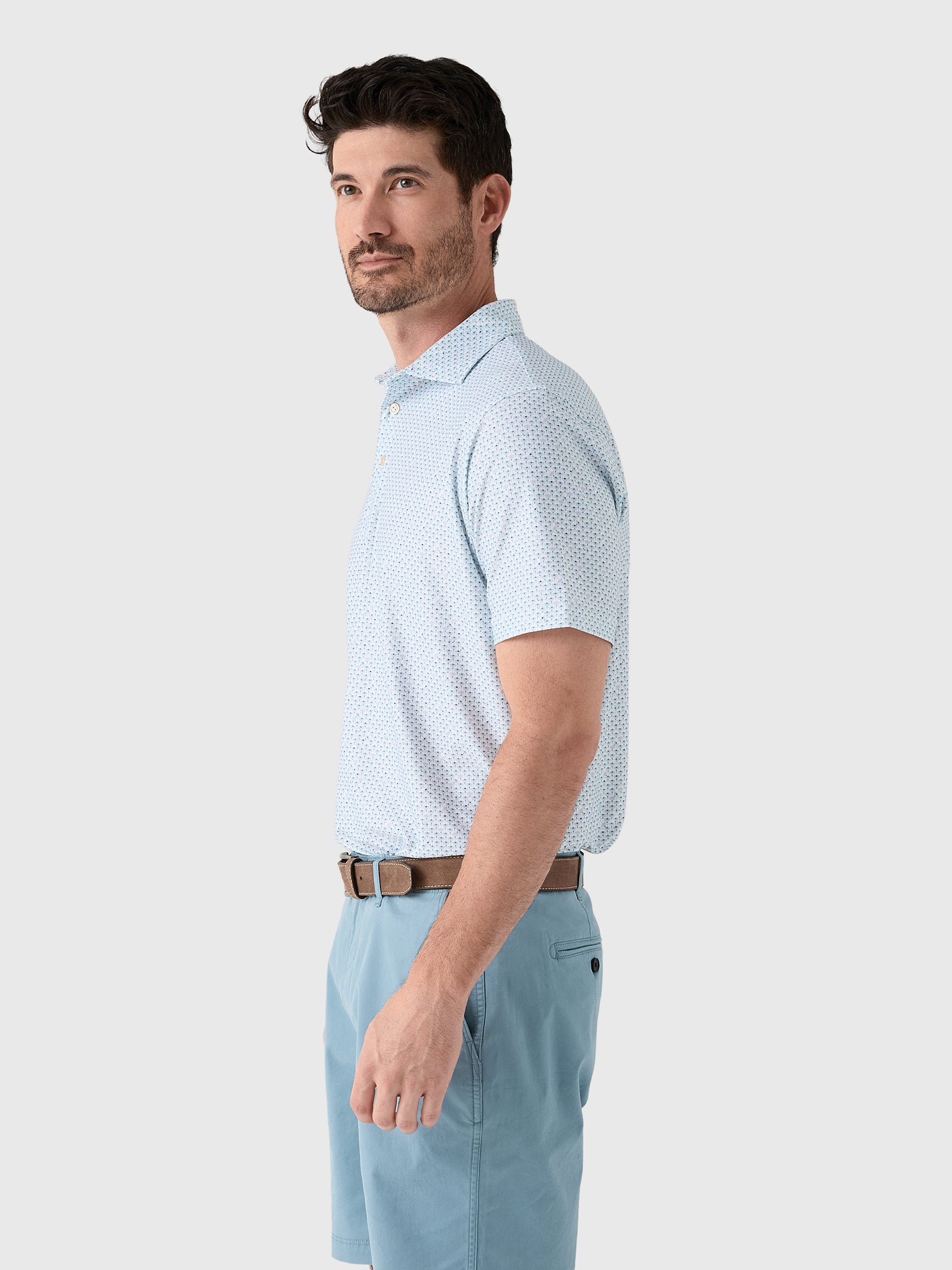 Peter Millar Crown Sport Men's Flock Performance Jersey Polo - Saint Bernard