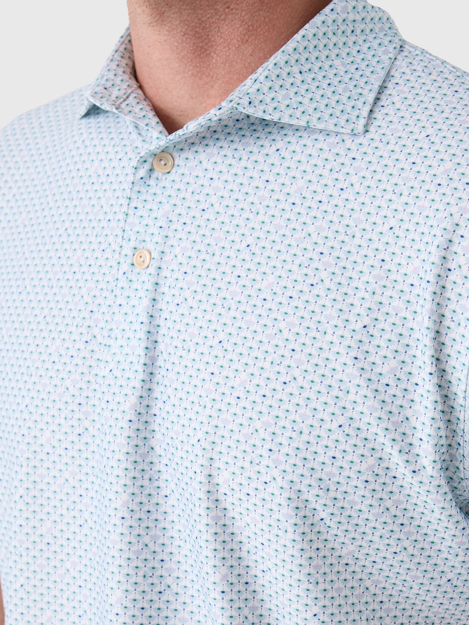 Peter Millar Crown Sport Men's Flock Performance Jersey Polo - Saint Bernard