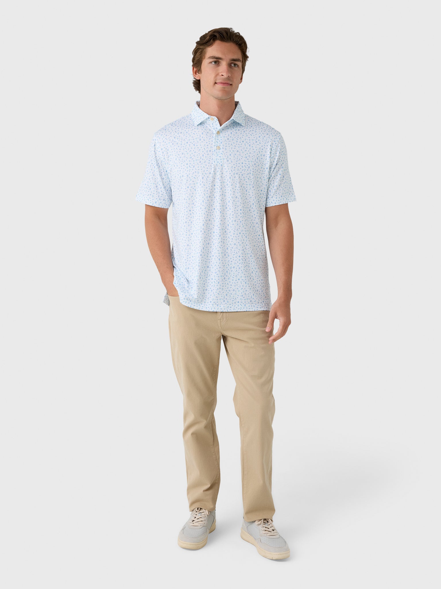 Peter Millar Crown Sport Men's Goalie Performance Jersey Polo - Saint Bernard