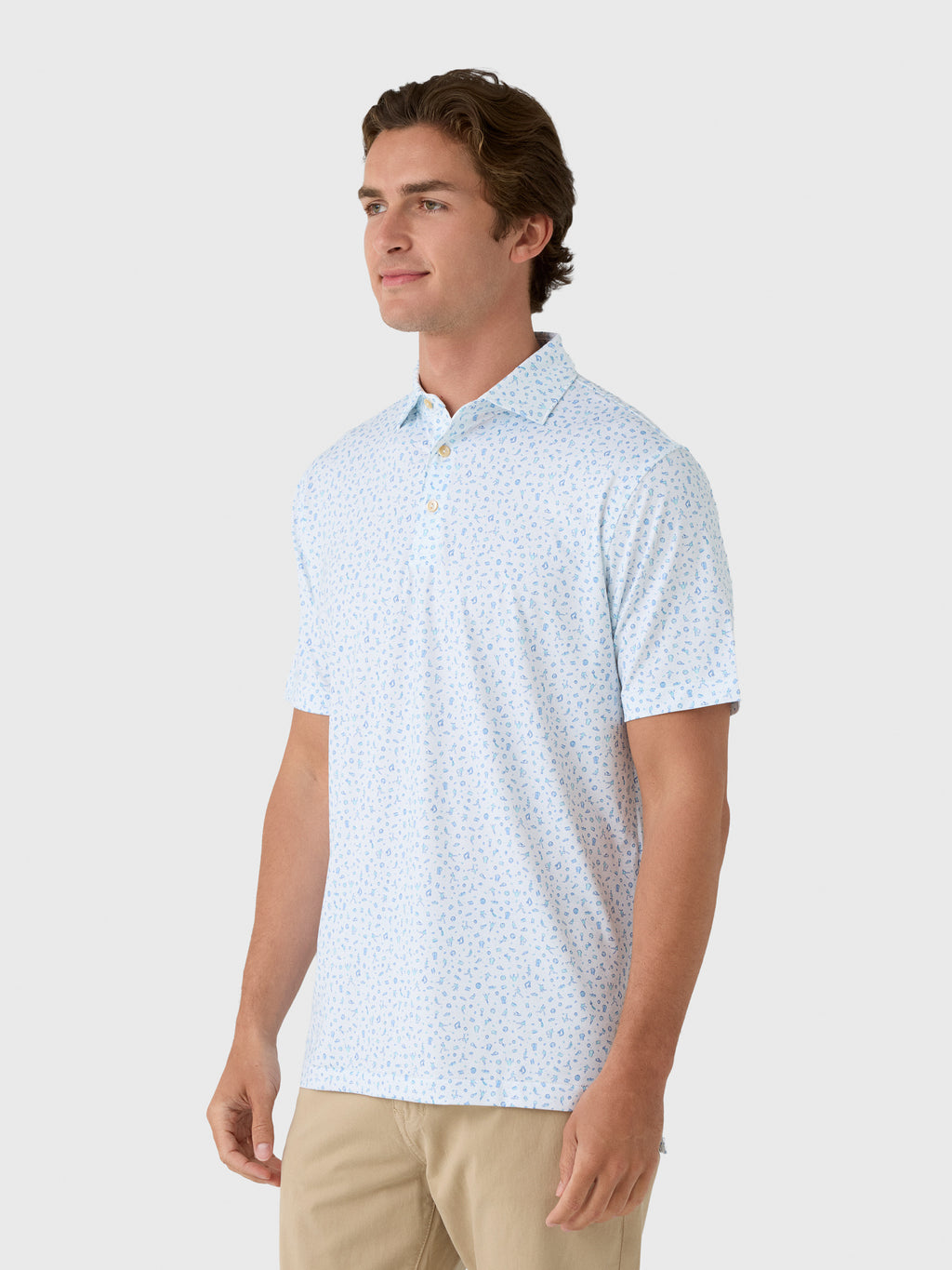 Peter Millar Crown Sport Men's Goalie Performance Jersey Polo - Saint Bernard