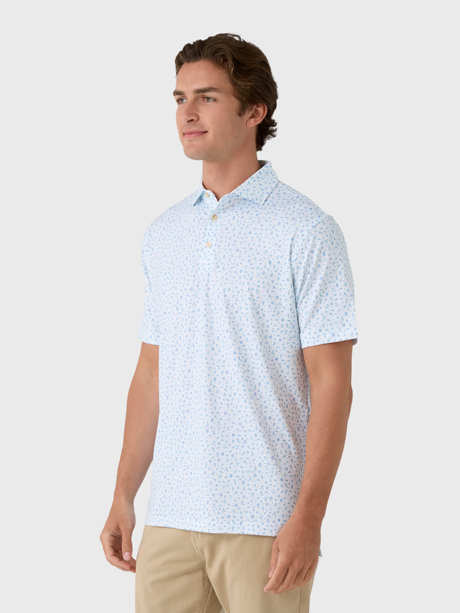 Peter Millar Crown Sport Men's Goalie Performance Jersey Polo - Saint Bernard