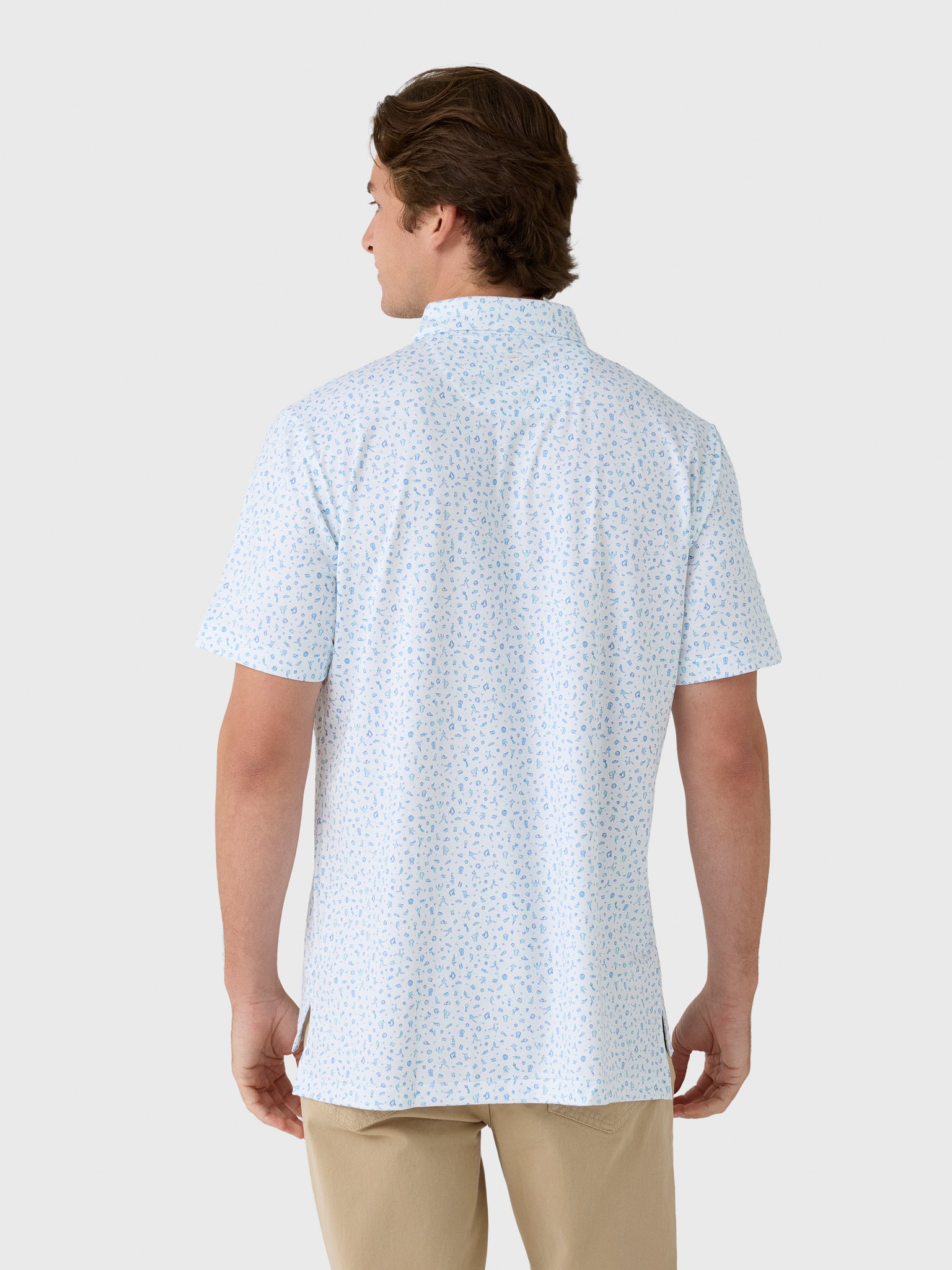 Peter Millar Crown Sport Men's Goalie Performance Jersey Polo - Saint Bernard