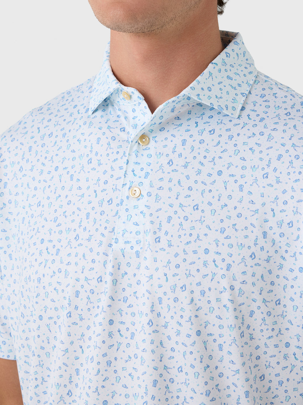 Peter Millar Crown Sport Men's Goalie Performance Jersey Polo - Saint Bernard