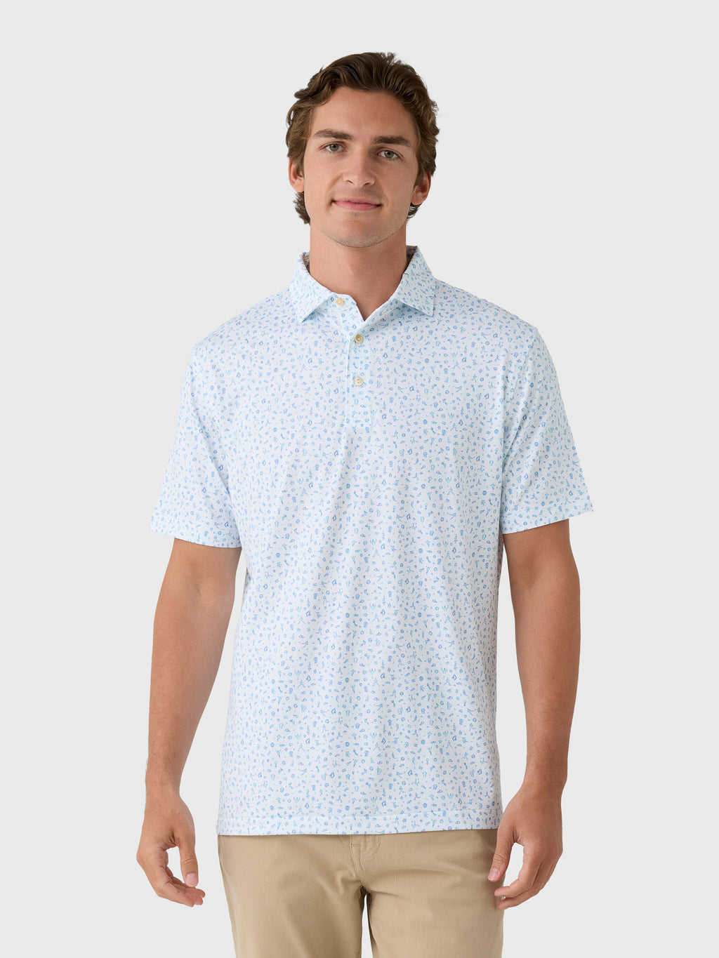 Peter Millar Crown Sport Men's Goalie Performance Jersey Polo - Saint Bernard