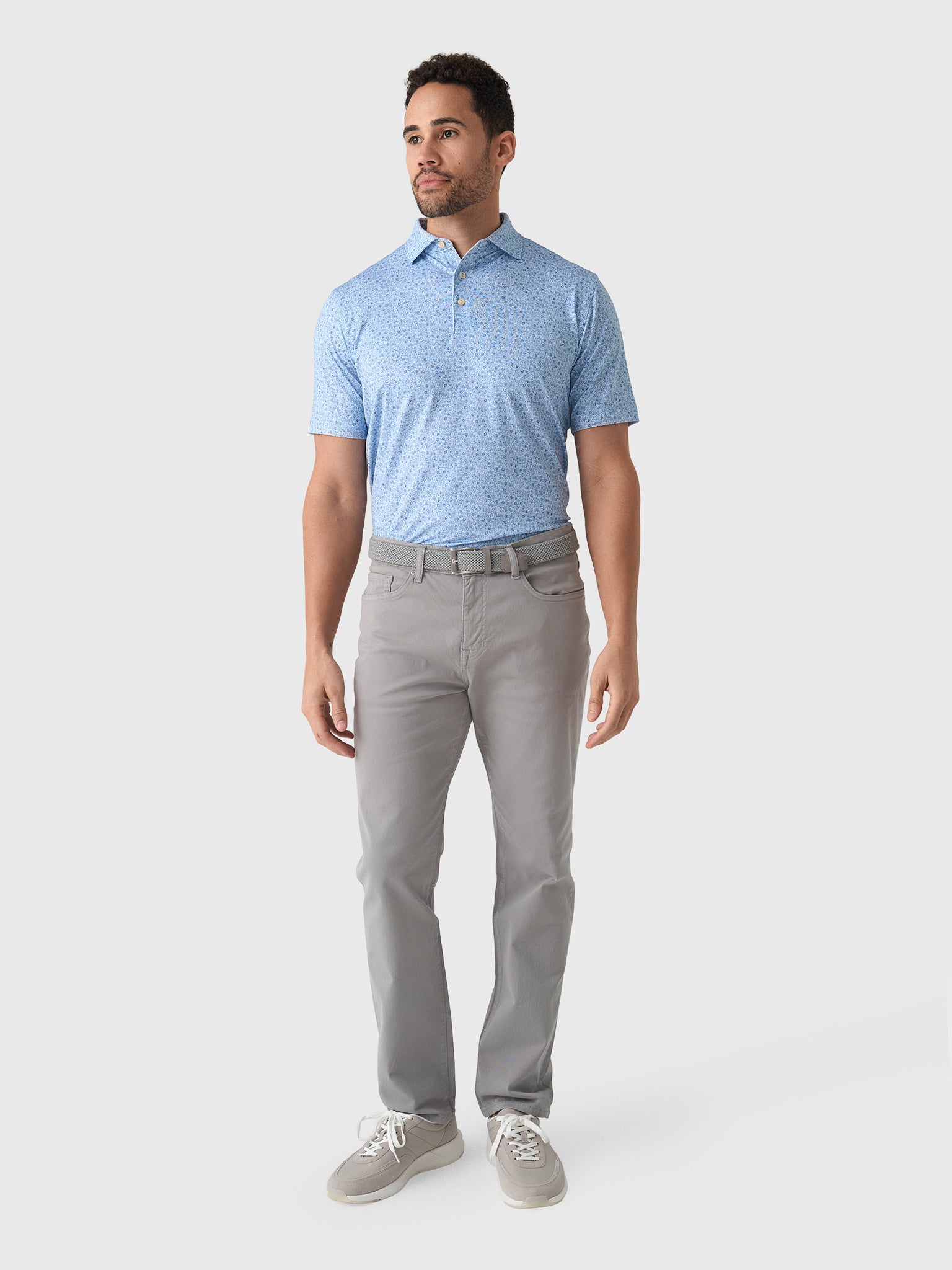 Peter Millar Crown Sport Men's Parker Performance Jersey Polo - Saint Bernard