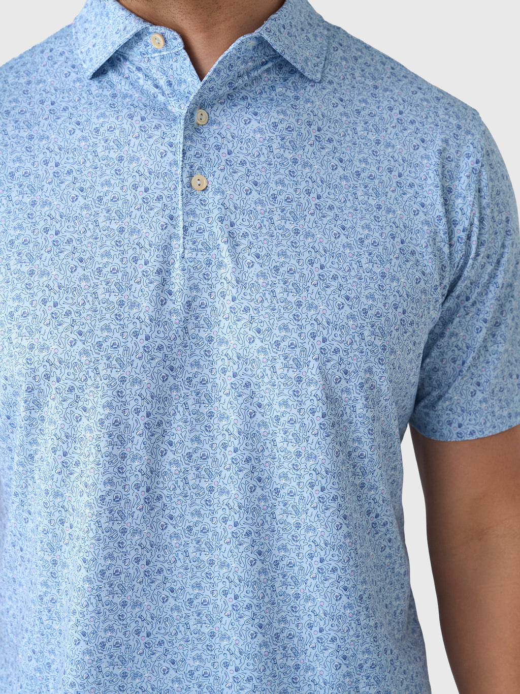 Peter Millar Crown Sport Men's Parker Performance Jersey Polo - Saint Bernard