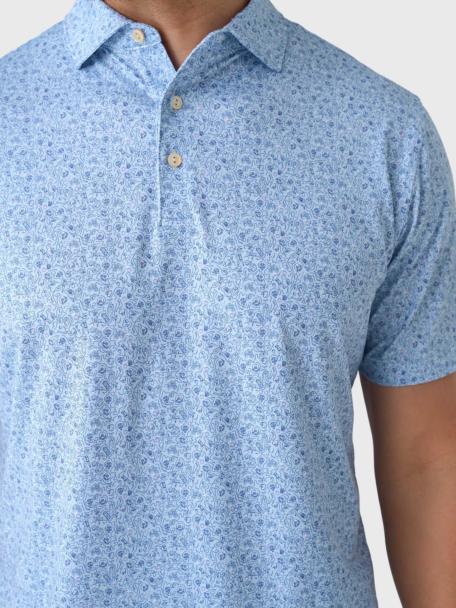 Peter Millar Crown Sport Men's Parker Performance Jersey Polo - Saint Bernard