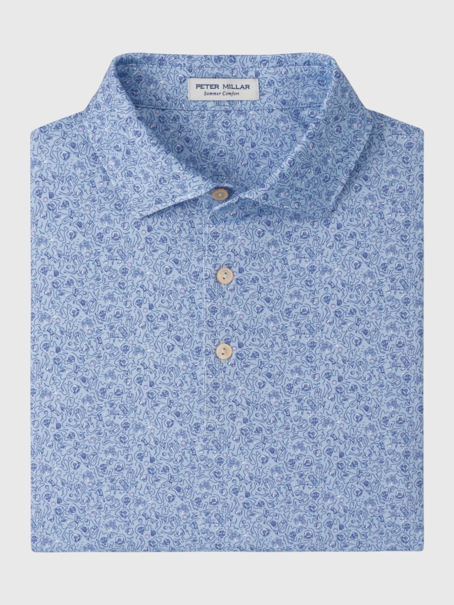 Peter Millar Crown Sport Men's Parker Performance Jersey Polo - Saint Bernard