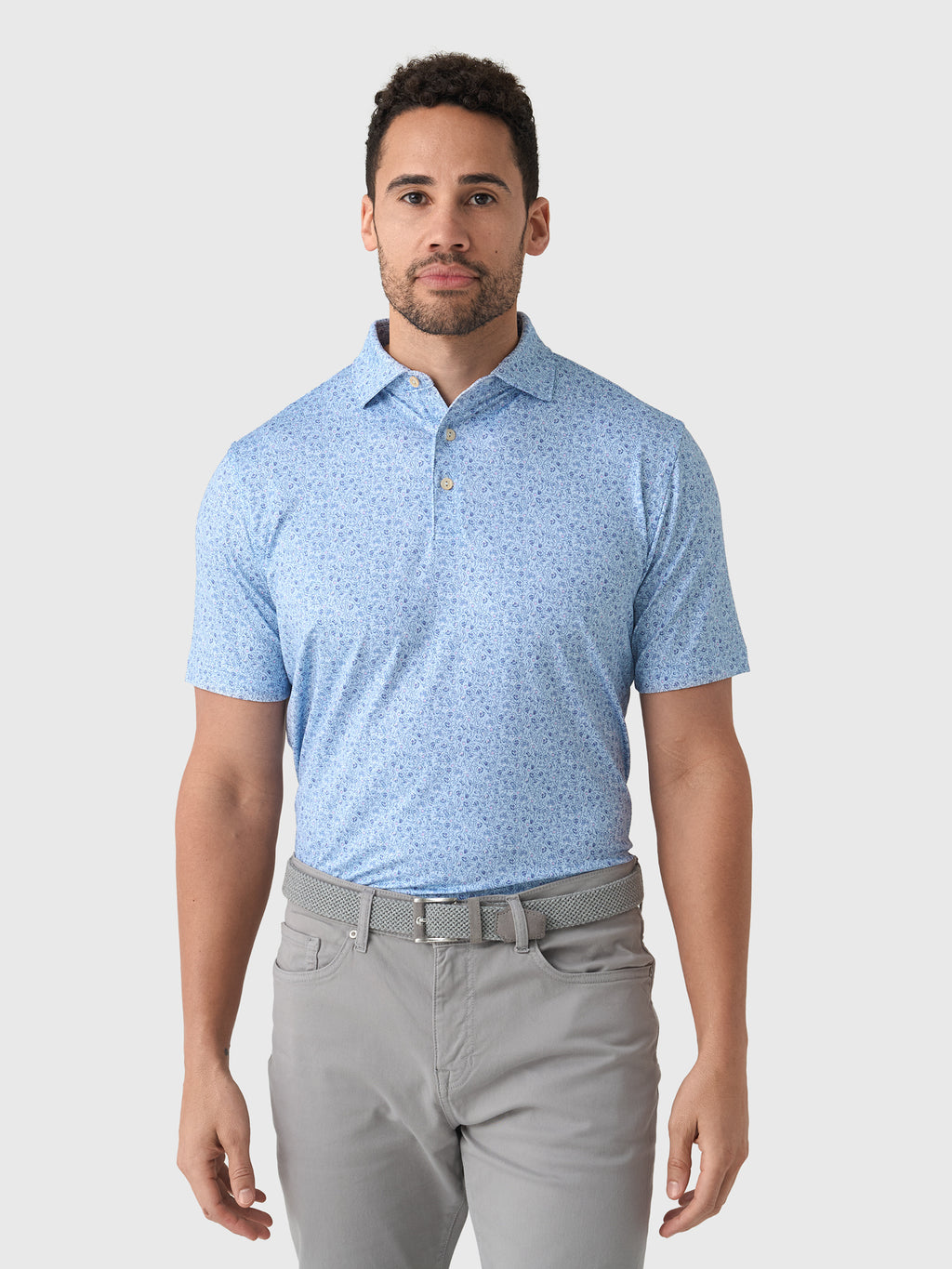 Peter Millar Crown Sport Men's Parker Performance Jersey Polo - Saint Bernard