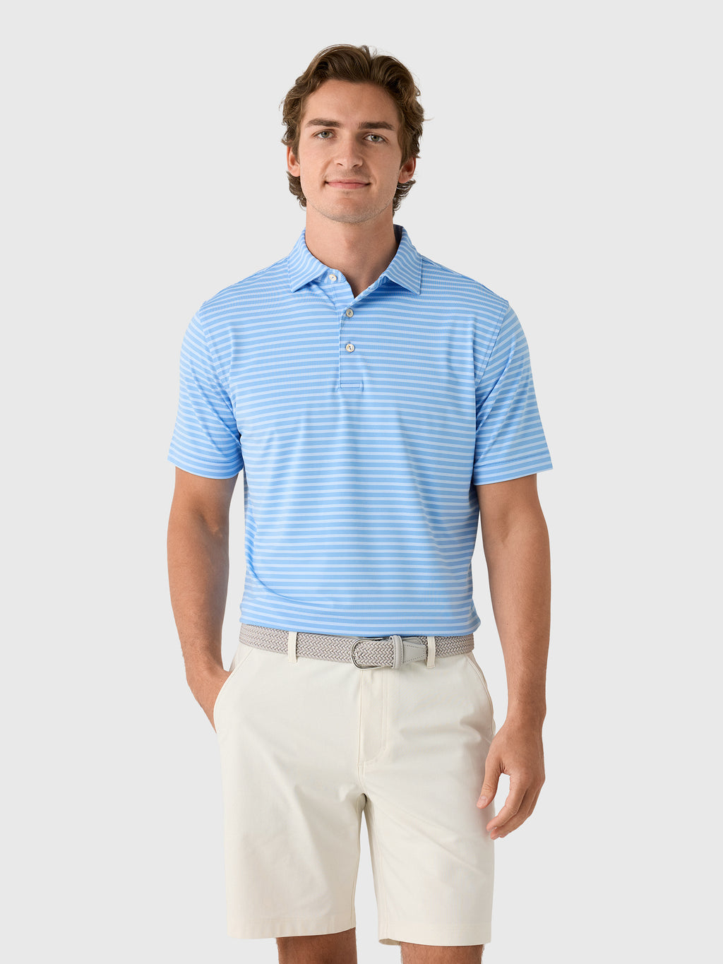 Peter Millar Crown Sport Men's Ashford Performance Jersey Polo - Saint Bernard