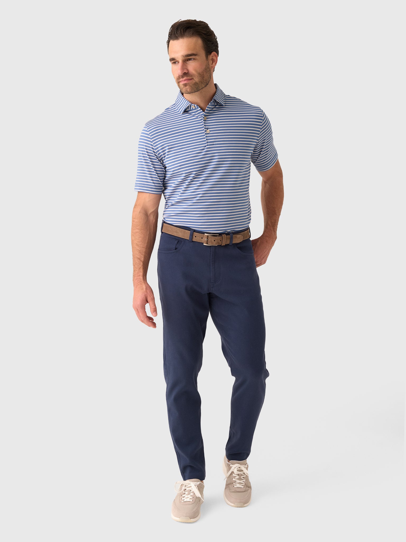 Peter Millar Crown Sport Men's Ashford Performance Jersey Polo - Saint Bernard