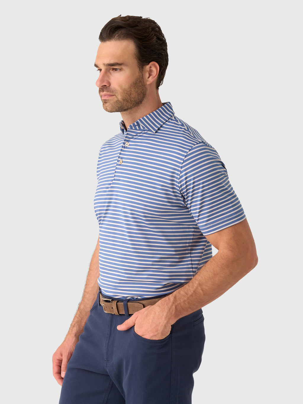 Peter Millar Crown Sport Men's Ashford Performance Jersey Polo - Saint Bernard