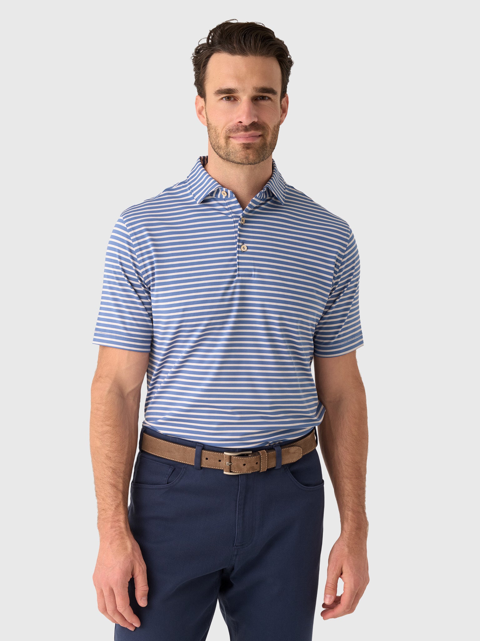 Peter Millar Crown Sport Men's Ashford Performance Jersey Polo - Saint Bernard