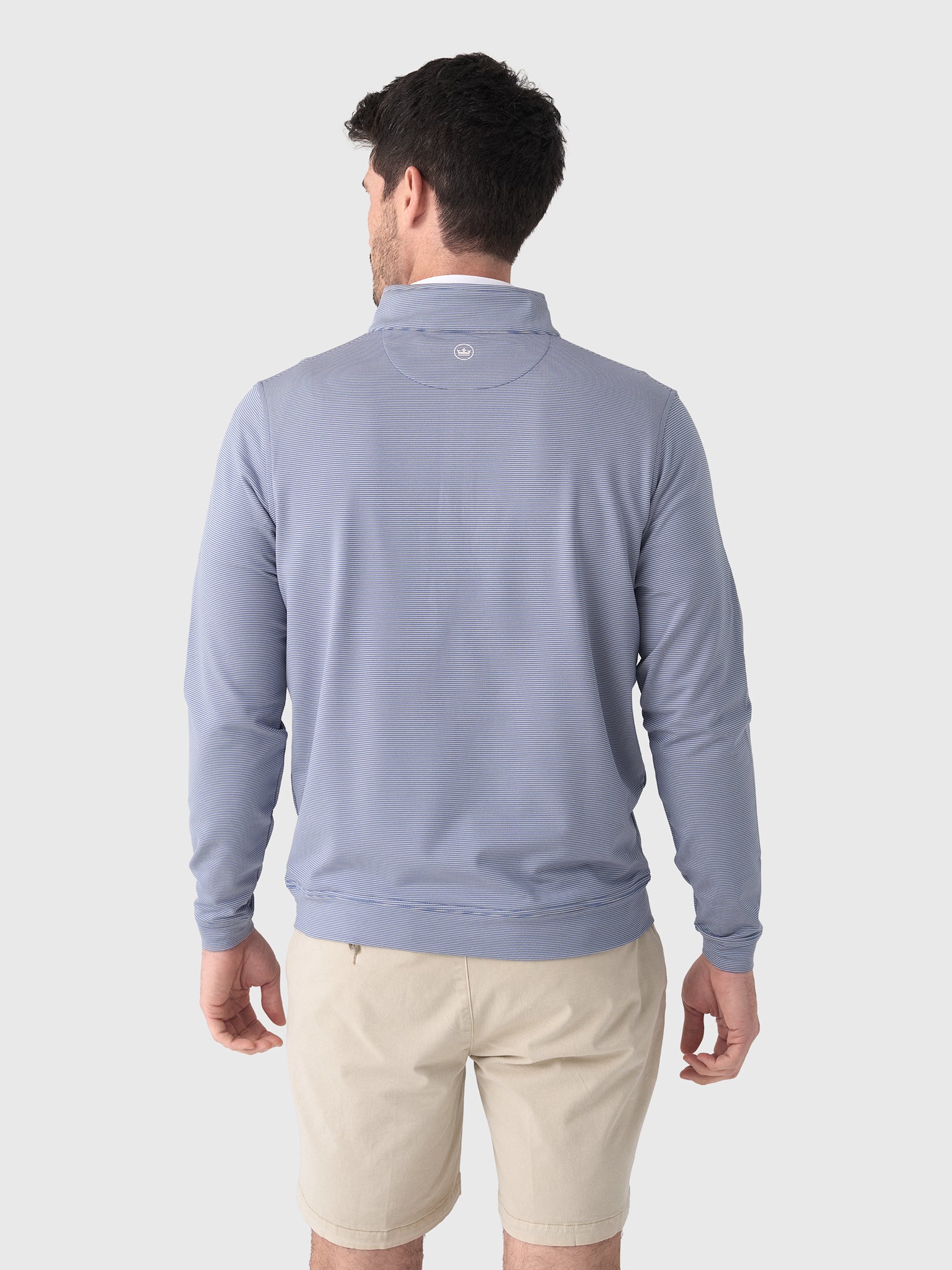 Peter Millar Crown Sport Men's Perth Sugar Stripe Performance Quarter-Zip - Saint Bernard