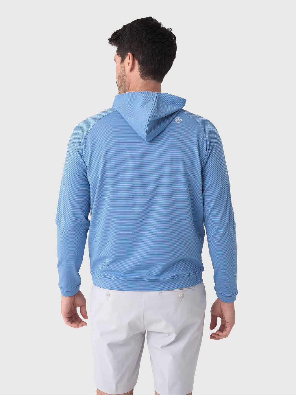 Peter Millar Crown Sport Men's Pine Sugar Stripe Performance Hoodie - Saint Bernard