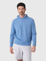 Peter Millar Crown Sport Men's Pine Sugar Stripe Performance Hoodie - Saint Bernard