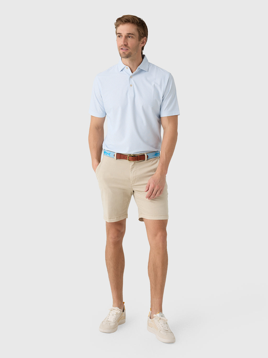 Peter Millar Crown Sport Men's Grant Performance Mesh Polo - Saint Bernard