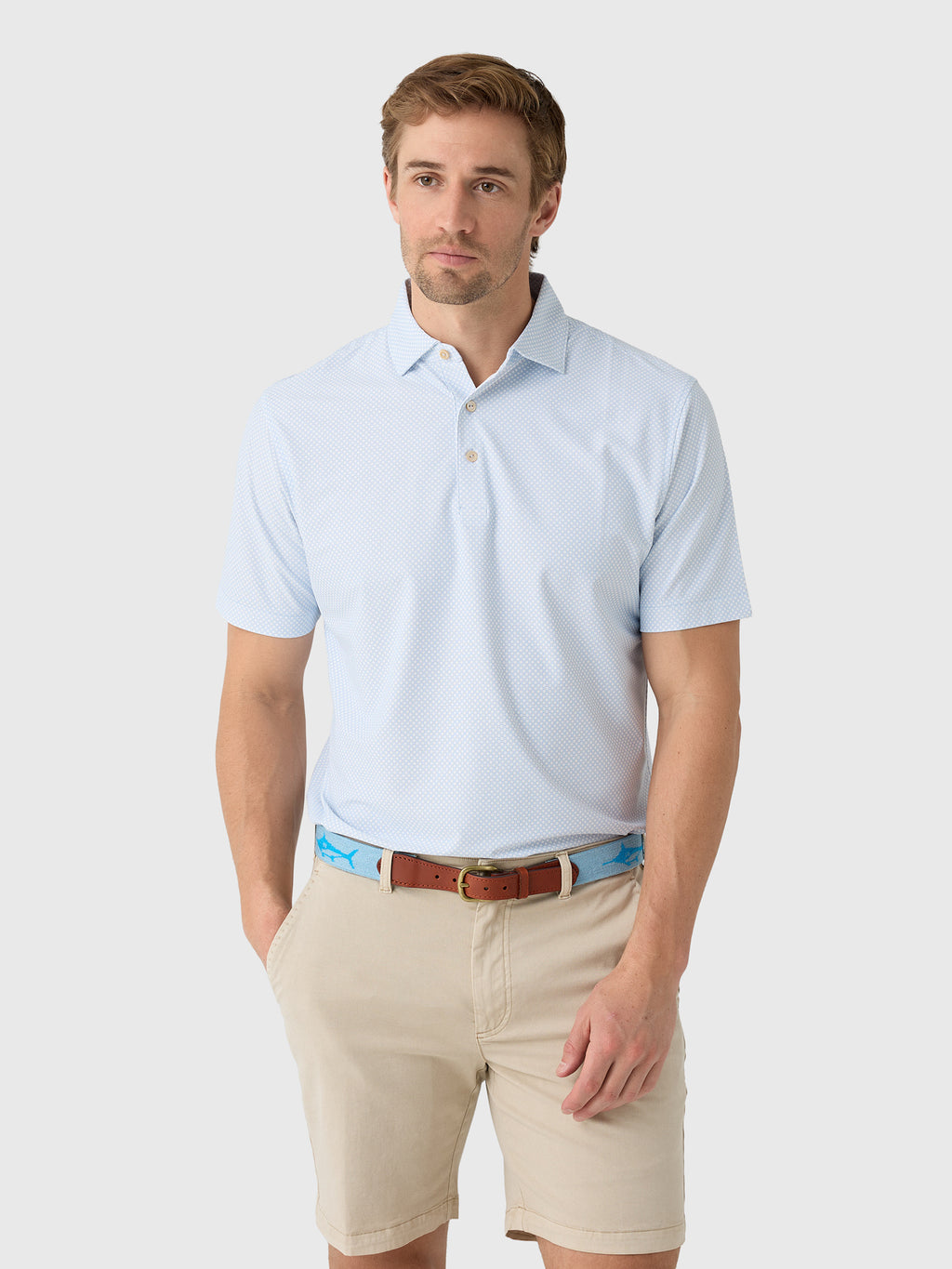 Peter Millar Crown Sport Men's Grant Performance Mesh Polo - Saint Bernard