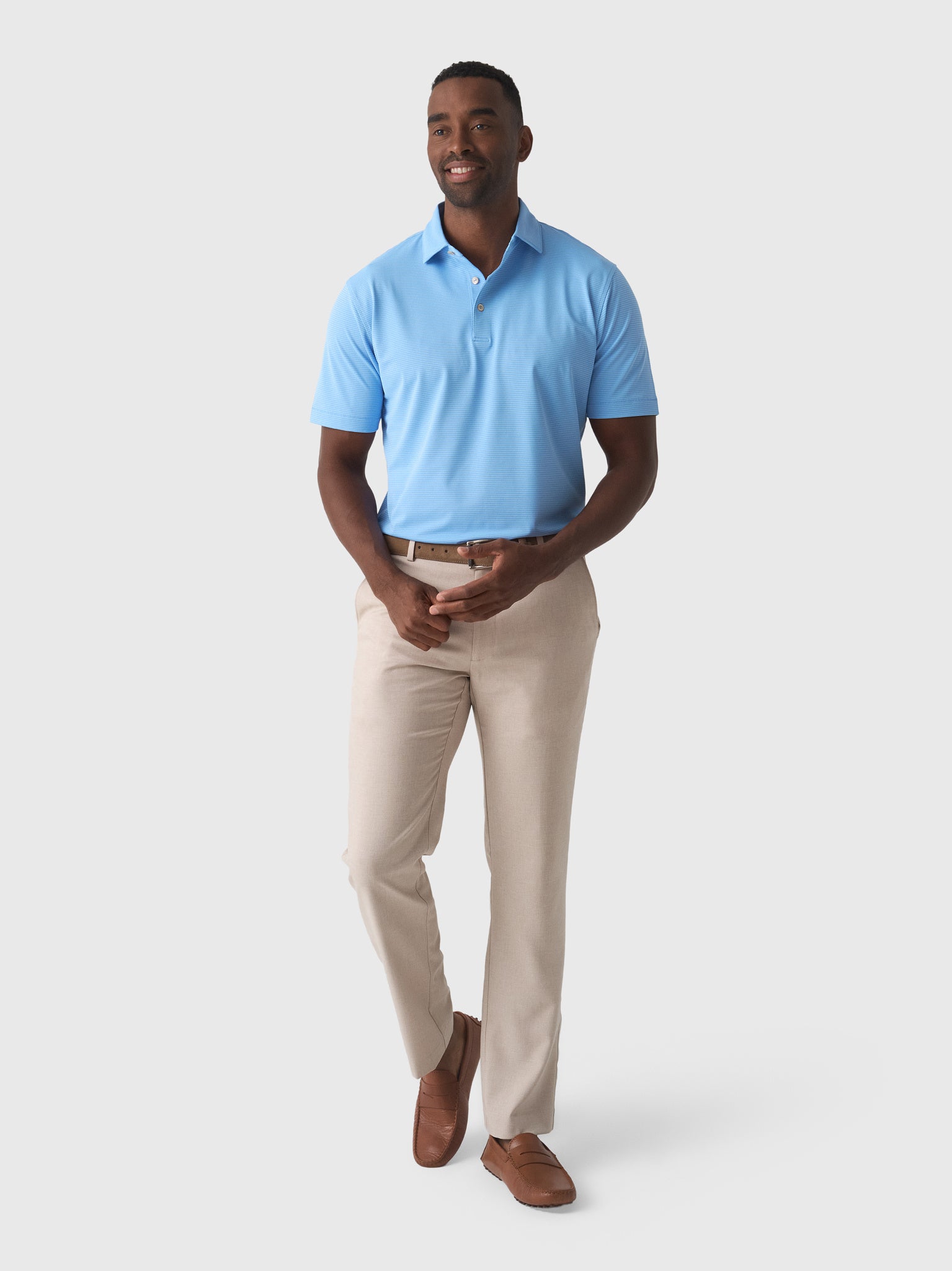 Peter Millar Crown Sport Men's Candor Performance Mesh Polo - Saint Bernard