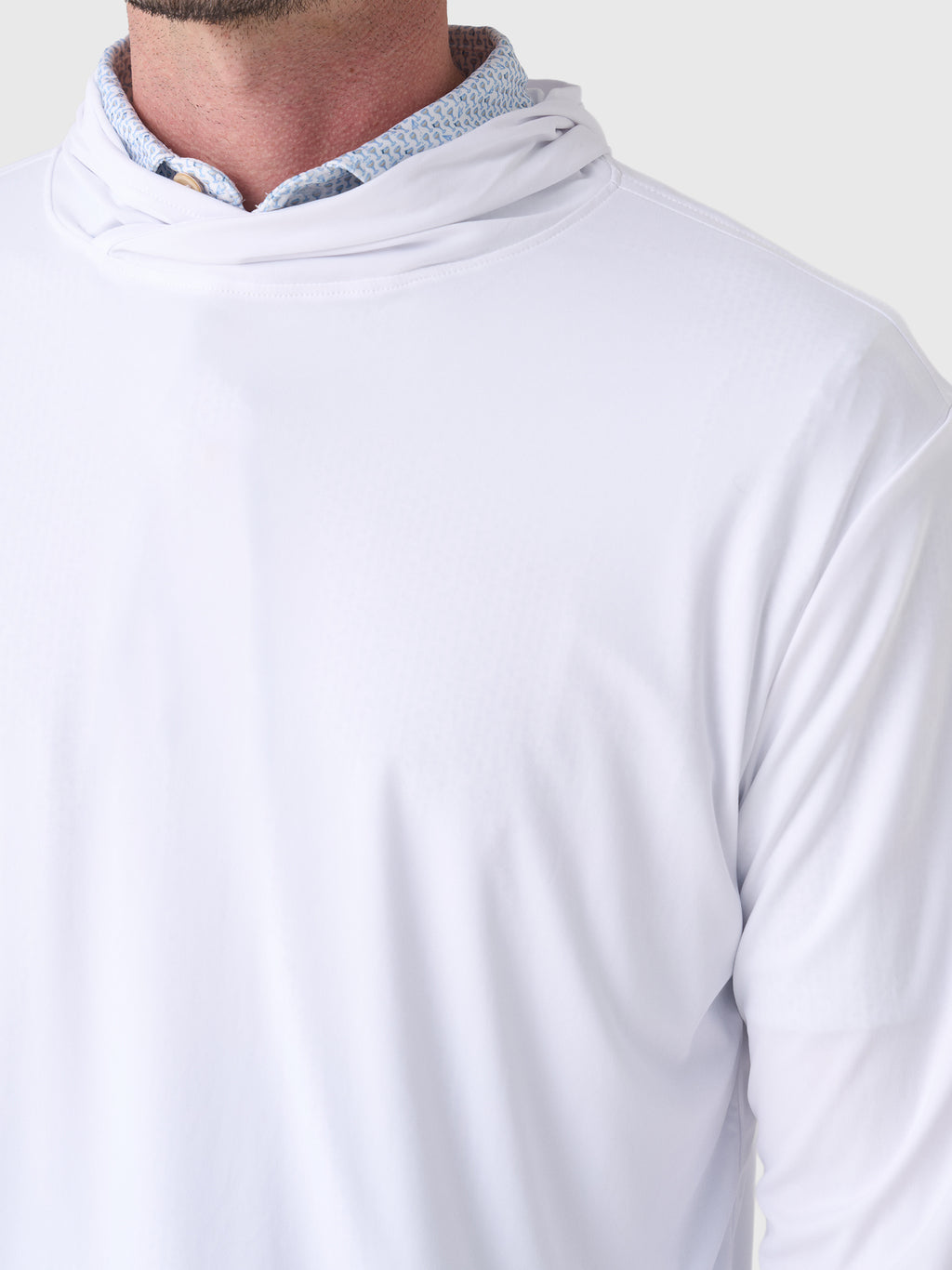 Peter Millar Crown Sport Men's Featherweight Performance Sun Shirt Hoodie - Saint Bernard