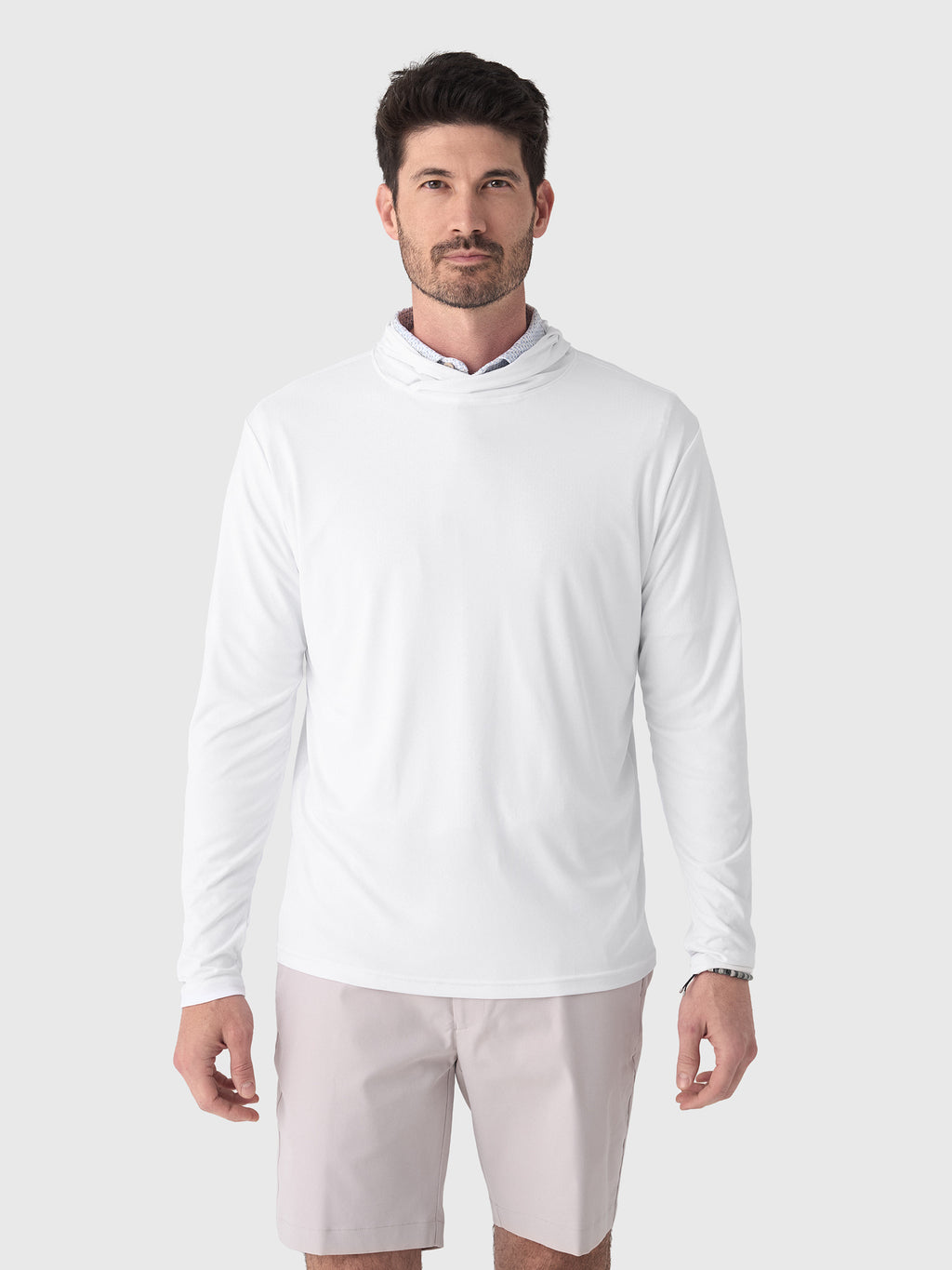 Peter Millar Crown Sport Men's Featherweight Performance Sun Shirt Hoodie - Saint Bernard