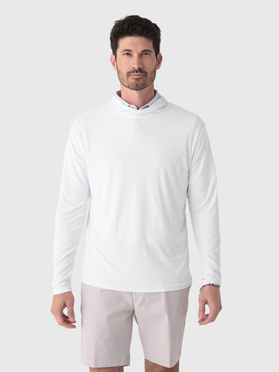 Peter Millar Crown Sport Men's Featherweight Performance Sun Shirt Hoodie - Saint Bernard