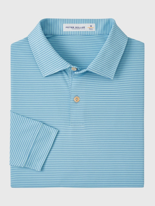Peter Millar Crown Sport Men's Featherweight Stripe Long-Sleeve Performance Polo