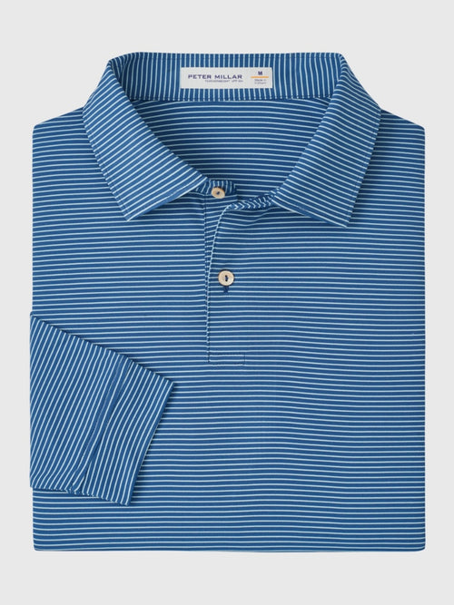 Peter Millar Crown Sport Men's Featherweight Stripe Long-Sleeve Performance Polo