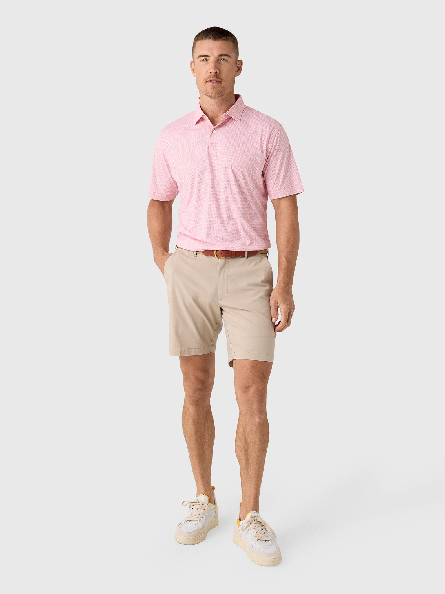 Peter Millar Crown Sport Men's Featherweight Parke Performance Polo - Saint Bernard
