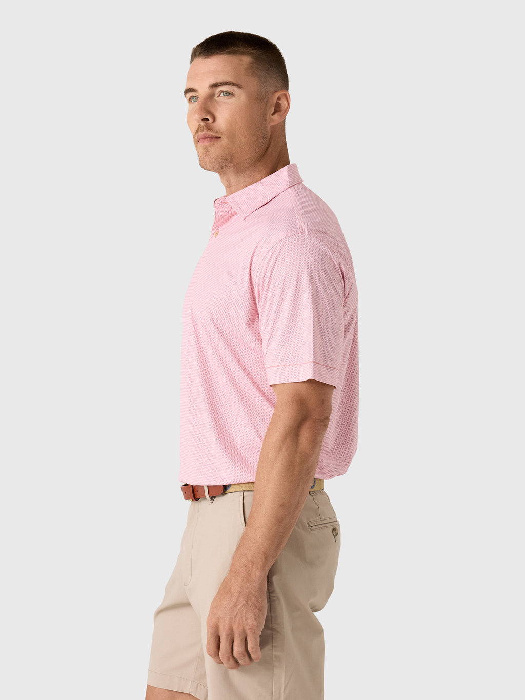 Peter Millar Crown Sport Men's Featherweight Parke Performance Polo - Saint Bernard