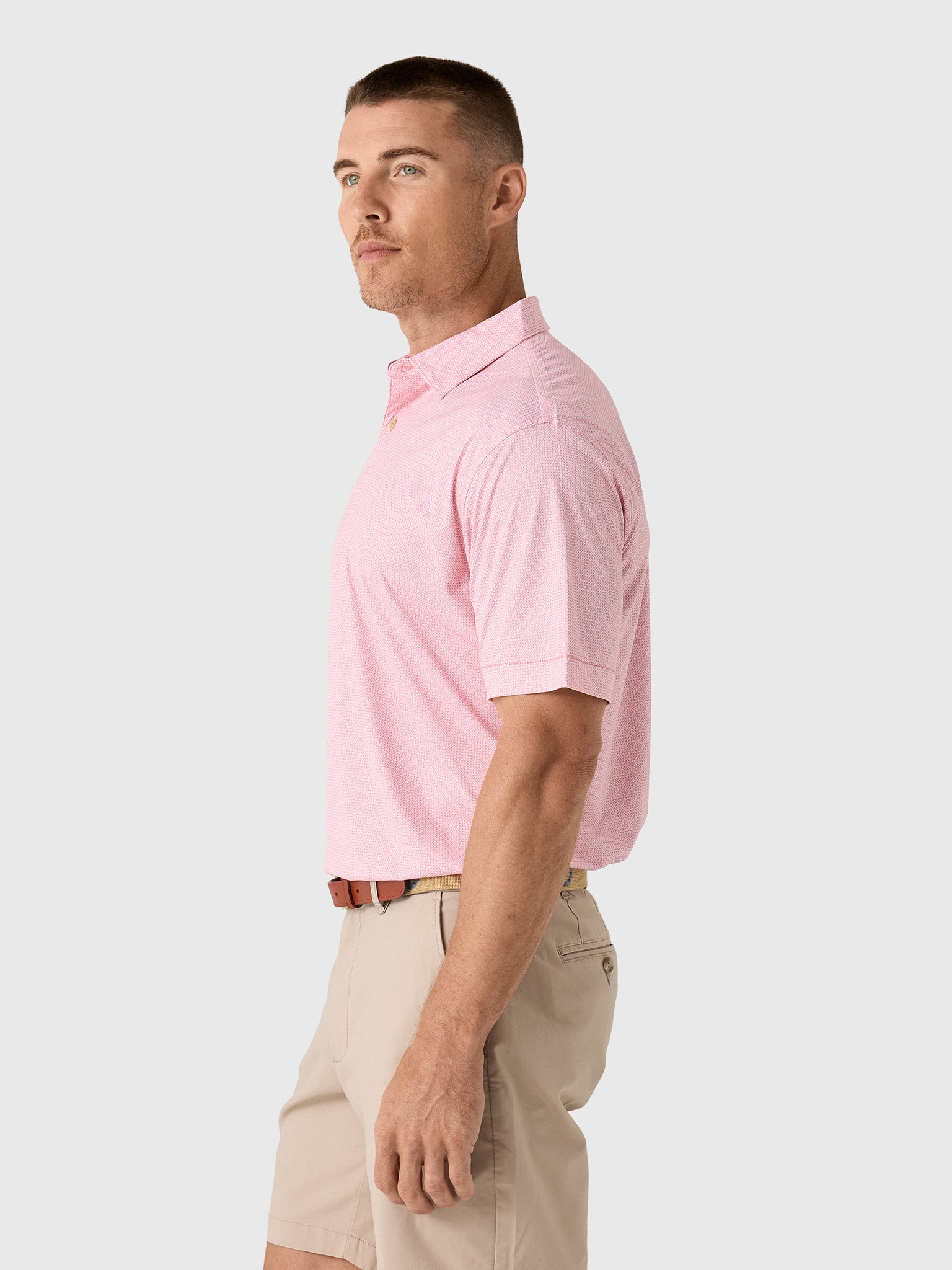Peter Millar Crown Sport Men's Featherweight Parke Performance Polo - Saint Bernard
