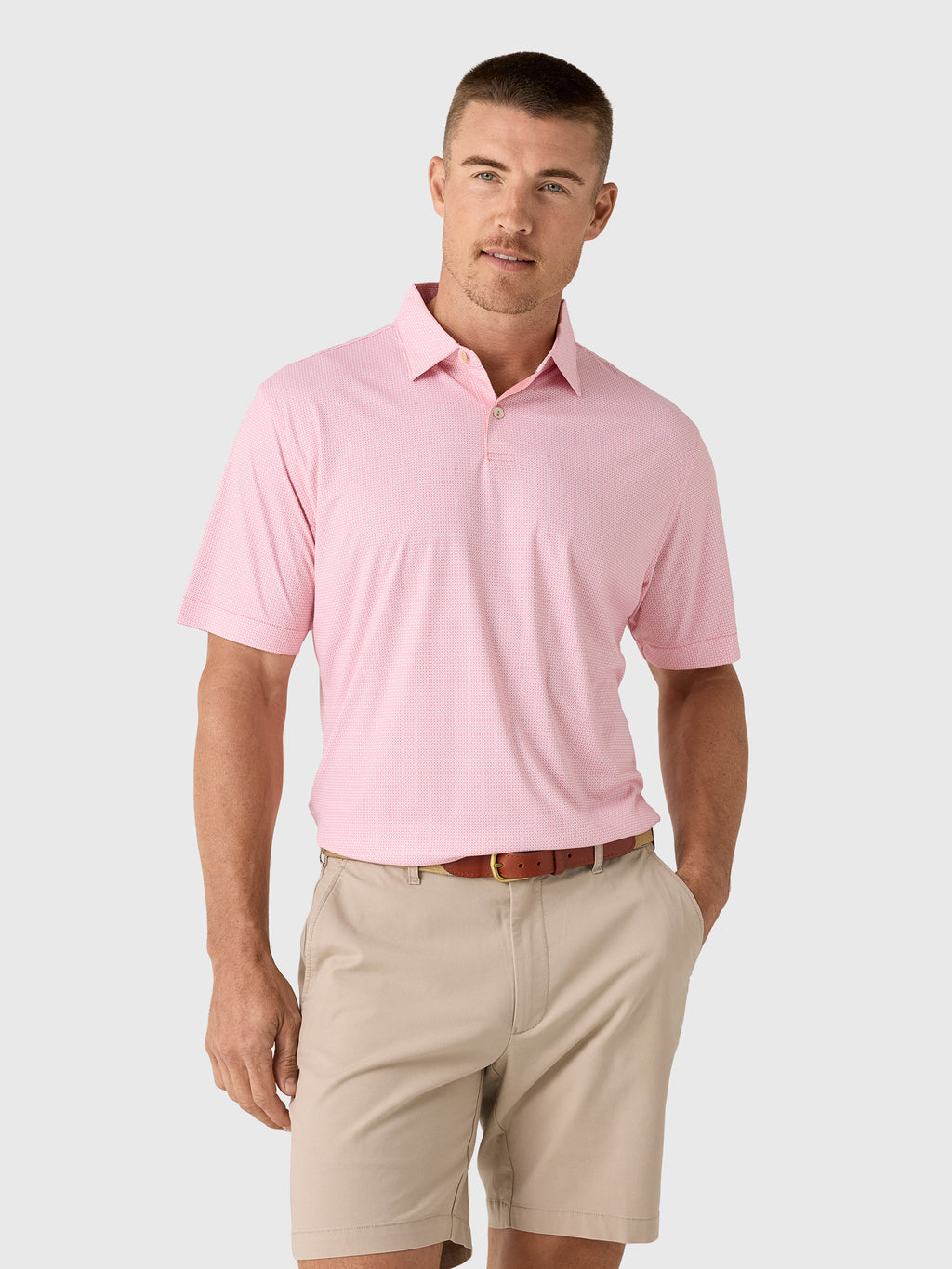 Peter Millar Crown Sport Men's Featherweight Parke Performance Polo - Saint Bernard