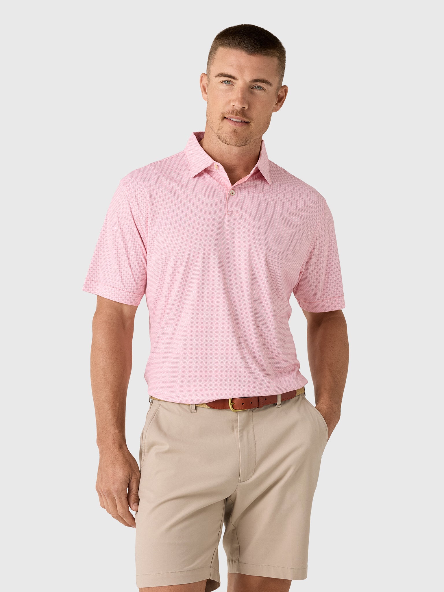 Peter Millar Crown Sport Men's Featherweight Parke Performance Polo - Saint Bernard