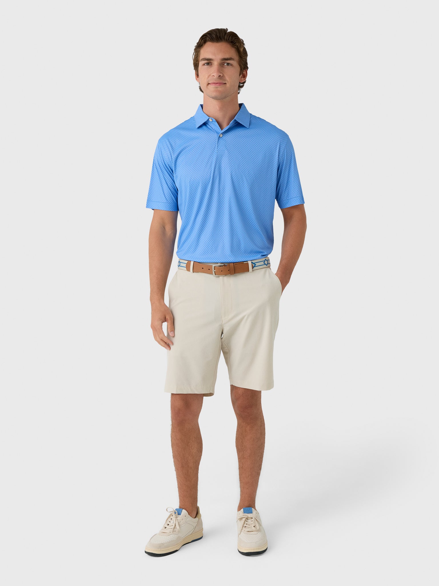 Peter Millar Crown Sport Men's Featherweight Starmount Performance Polo - Saint Bernard
